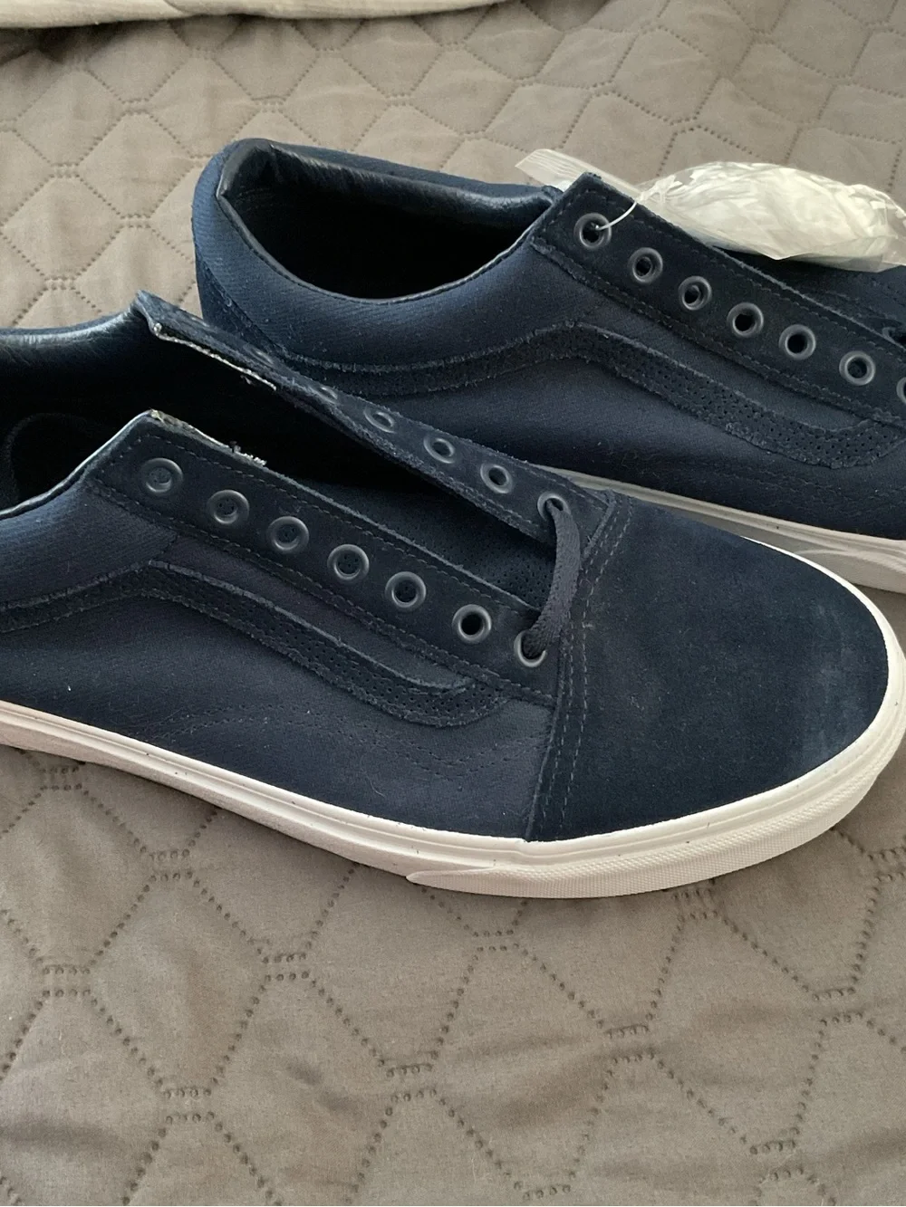 Vans Old Skool Sneakers 11.5 Men Navy Dark Blue Canvas Suede Skate Shoes